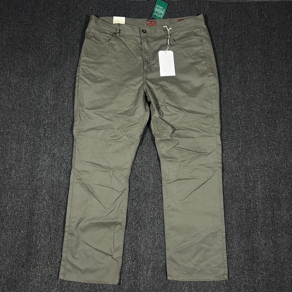 Red Ale by Alesbury Bedford Cord Pants Mens 38x32 Green NWT Relaxed Fit Stretch